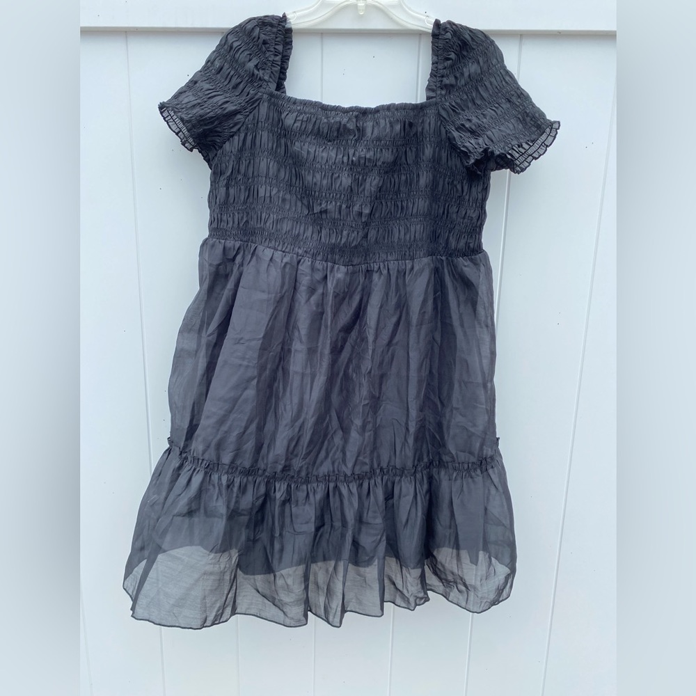 BRAND NEW H&M Dividend Black Ruffled Dress - Picture 3 of 4